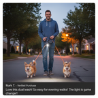 Auto Retractable Double-Ended Dog Leash 3M with LED Flashlight Waste Bag Box Roulette 360 Degree Dual Traction Rope Pet Supplies