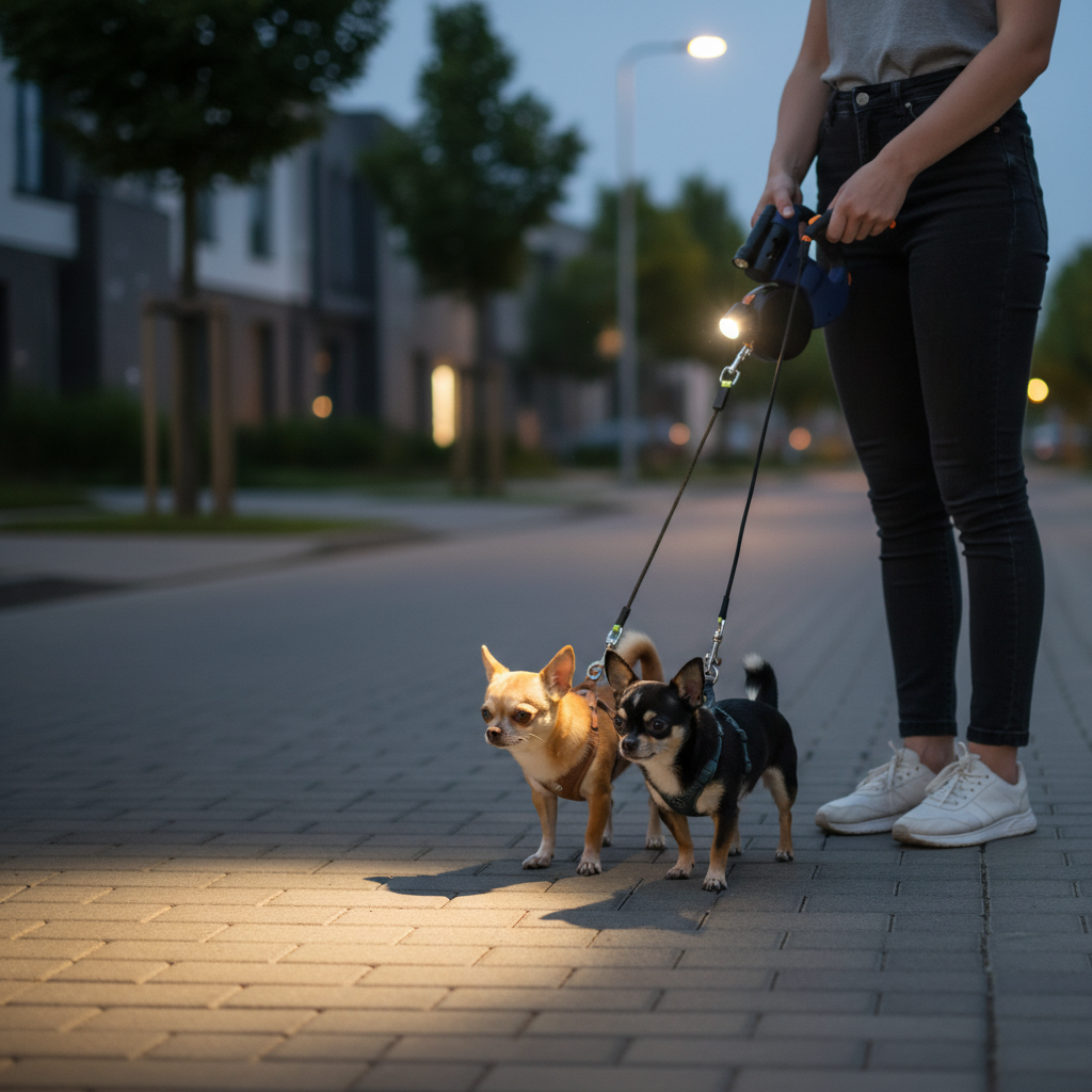 Auto Retractable Double-Ended Dog Leash 3M with LED Flashlight Waste Bag Box Roulette 360 Degree Dual Traction Rope Pet Supplies