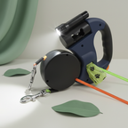 Auto Retractable Double-Ended Dog Leash 3M with LED Flashlight Waste Bag Box Roulette 360 Degree Dual Traction Rope Pet Supplies