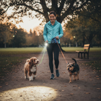 Auto Retractable Double-Ended Dog Leash 3M with LED Flashlight Waste Bag Box Roulette 360 Degree Dual Traction Rope Pet Supplies